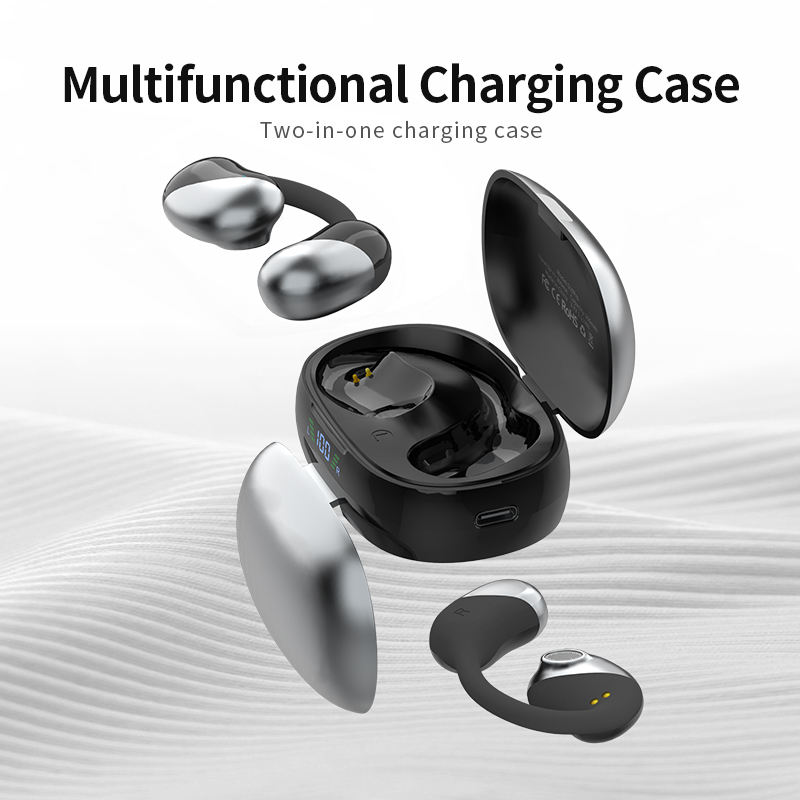 Оптовая продажа новых продуктов Цифровой дисплей с быстрой зарядкой TYPE-C Wireless Bluetooth OWS Open Auriculares 