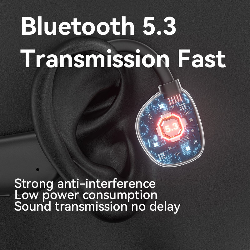 Лучшие Наушники Беспроводные Bluetooth Наушники Бизнес Ушной Клип Костяная Проводимость Беспроводные Наушники Светодиодный Динамик Быстрая Зарядка OEM 